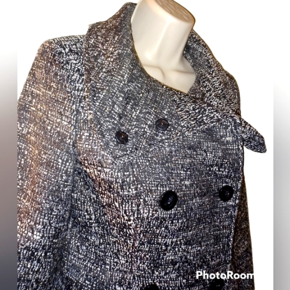H & M BOUCLE' GREY DOUBLE BREASTED PEACOAT NWOT - Picture 10 of 13